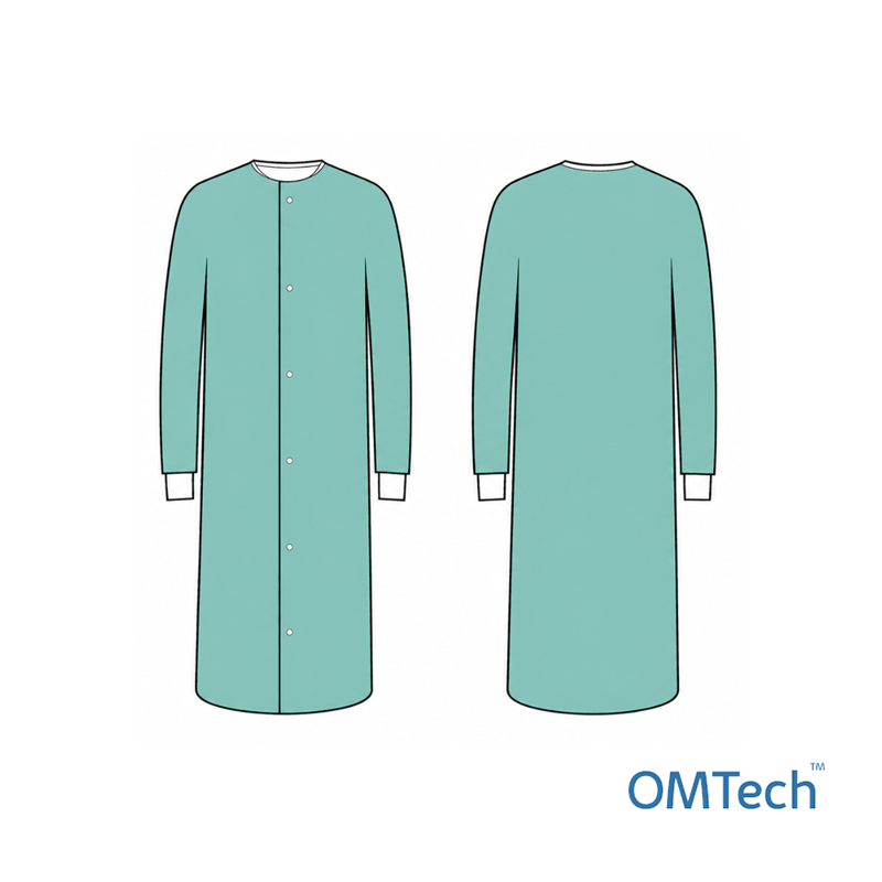Халат хірургічний OMTech™ на кнопках, довжиною 135см (розмір 58 - 60 (XL),( спанлейс - 50 г/м2),стерильний